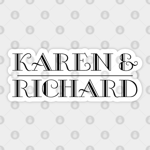 Karen & Richard Sticker by DAFTFISH